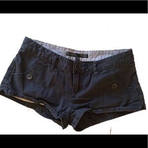 Size 1 Navy Blue Vans Short Soft Low Rise Mini Cuff Cargo booty Shorts Belt Loop